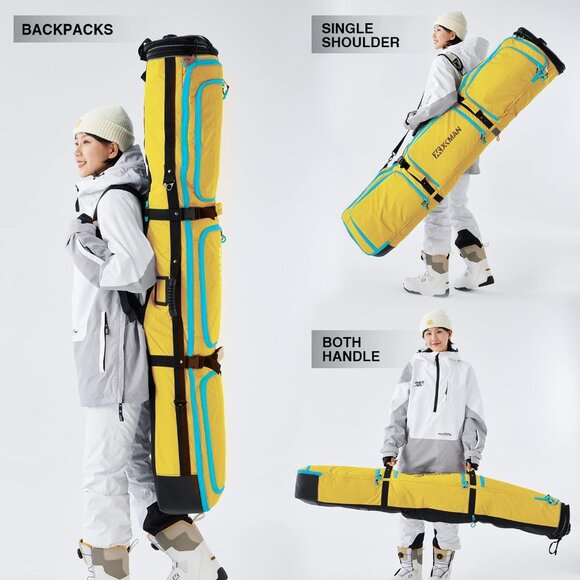 Padded Yellow Snowboard Bag - Picture 7 of 10